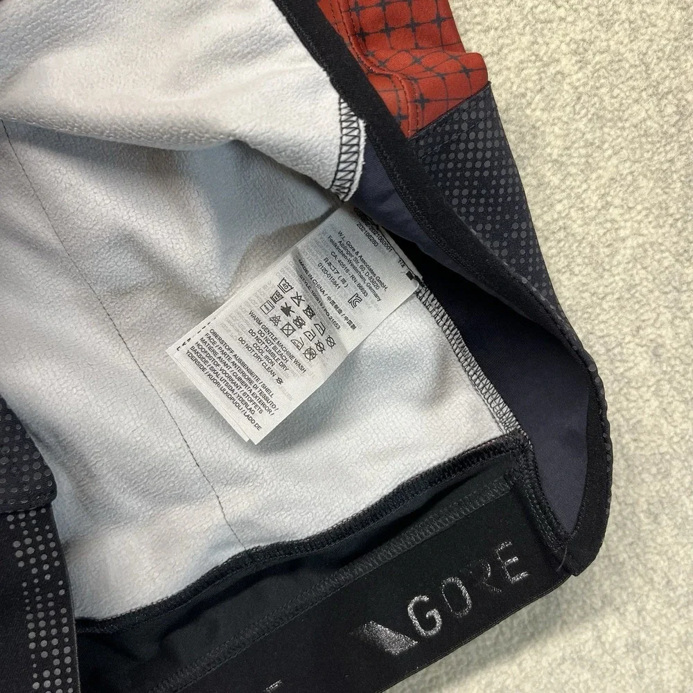 Gore Wear Cycling Jacket Mens Medium Red‎ Black Full Zip Thermal Bike Jersey